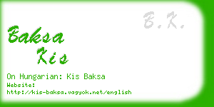baksa kis business card